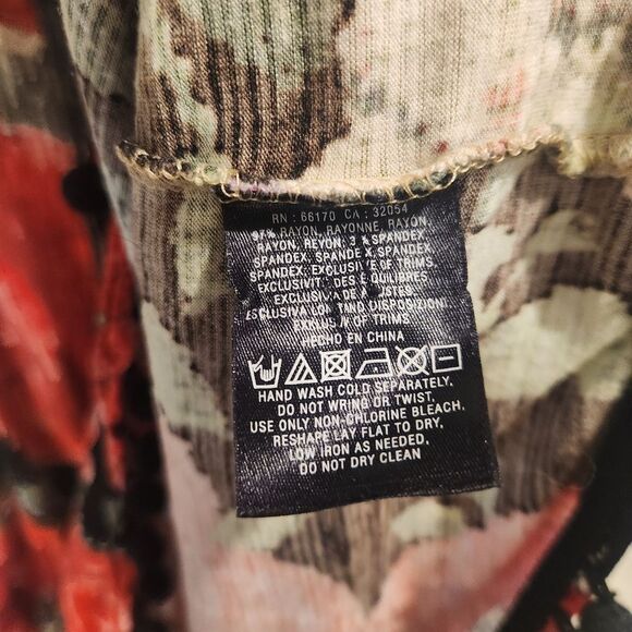 Anthropologie Meadow Rue Floral Sleeveless Tank Medium Red Pom Pom - Picture 5 of 6